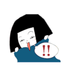 おかっぱ(ボブ)の女の子スタンプ（個別スタンプ：3）