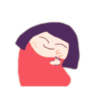 おかっぱ(ボブ)の女の子スタンプ（個別スタンプ：16）