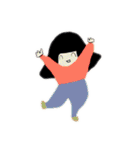 おかっぱ(ボブ)の女の子スタンプ（個別スタンプ：18）
