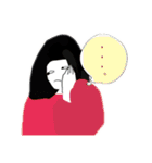 おかっぱ(ボブ)の女の子スタンプ（個別スタンプ：21）