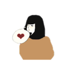 おかっぱ(ボブ)の女の子スタンプ（個別スタンプ：26）
