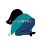 おかっぱ(ボブ)の女の子スタンプ（個別スタンプ：34）