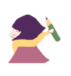おかっぱ(ボブ)の女の子スタンプ（個別スタンプ：39）