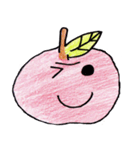 手書き ゆるかわりんご 日常編（個別スタンプ：1）