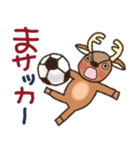サッカーの好きな鹿【ダジャレ】（個別スタンプ：1）