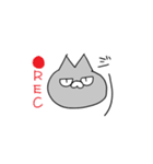 ねこ(はいいろ)（個別スタンプ：5）