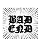 集中線 ブラックレター スタンプ（個別スタンプ：39）
