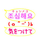 韓国語と日本語 顔文字吹き出し（個別スタンプ：19）