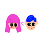ゆる〜〜い指描きすたんぷ 女の子と男の子（個別スタンプ：11）