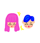 ゆる〜〜い指描きすたんぷ 女の子と男の子（個別スタンプ：13）