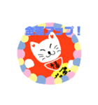 招き猫のしろ（個別スタンプ：1）