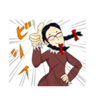 メガネをかけたおさげのあの子（個別スタンプ：4）