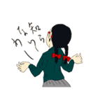 メガネをかけたおさげのあの子（個別スタンプ：6）