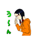 メガネをかけたおさげのあの子（個別スタンプ：13）
