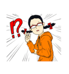 メガネをかけたおさげのあの子（個別スタンプ：14）