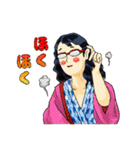 メガネをかけたおさげのあの子（個別スタンプ：27）