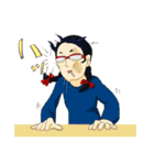 メガネをかけたおさげのあの子（個別スタンプ：34）