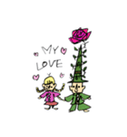 flower man and girl（個別スタンプ：9）