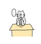 パーツが中央に寄るねこうさぎスタンプ（個別スタンプ：10）
