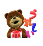 クールなクマと風船文字 3D（個別スタンプ：33）