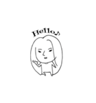 髪の長いシュールな女1（個別スタンプ：1）