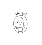 髪の長いシュールな女1（個別スタンプ：4）
