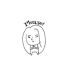 髪の長いシュールな女1（個別スタンプ：5）
