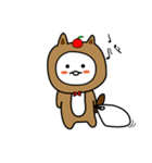 いつもリンゴと一緒にいるタヌキ（個別スタンプ：1）