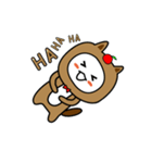 いつもリンゴと一緒にいるタヌキ（個別スタンプ：4）