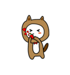 いつもリンゴと一緒にいるタヌキ（個別スタンプ：5）