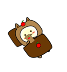 いつもリンゴと一緒にいるタヌキ（個別スタンプ：8）
