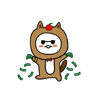 いつもリンゴと一緒にいるタヌキ（個別スタンプ：10）