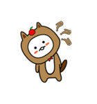 いつもリンゴと一緒にいるタヌキ（個別スタンプ：14）