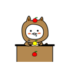 いつもリンゴと一緒にいるタヌキ（個別スタンプ：15）