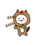 いつもリンゴと一緒にいるタヌキ（個別スタンプ：16）
