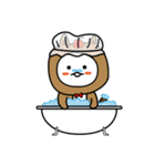 いつもリンゴと一緒にいるタヌキ（個別スタンプ：18）