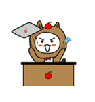 いつもリンゴと一緒にいるタヌキ（個別スタンプ：21）