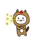 いつもリンゴと一緒にいるタヌキ（個別スタンプ：23）