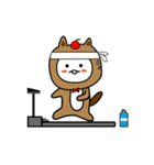 いつもリンゴと一緒にいるタヌキ（個別スタンプ：24）