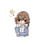 しらすちゃんと猫人間のスタンプ（個別スタンプ：7）