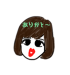 セミロングガールの挨拶スタンプ（個別スタンプ：7）