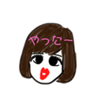 セミロングガールの挨拶スタンプ（個別スタンプ：12）