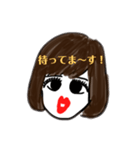 セミロングガールの挨拶スタンプ（個別スタンプ：24）