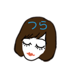 セミロングガールの挨拶スタンプ（個別スタンプ：40）