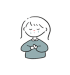 外ハネ少女のスタンプ（個別スタンプ：5）