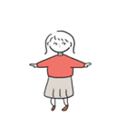 外ハネ少女のスタンプ（個別スタンプ：18）