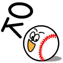 [LINEスタンプ] 丸い顔の野球ボールのスタンプ