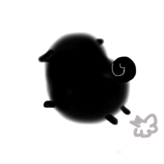 [LINEスタンプ] 黒パグはひたすら黒い
