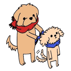 [LINEスタンプ] テンとリクの仲良し？毎日