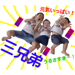 [LINEスタンプ] 我が家の三兄弟、三太朗。